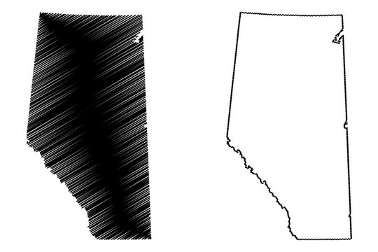 Alberta (provinces and territories of Canada) map vector illustration, scribble sketch Alberta map