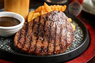 Fried black pepper steak