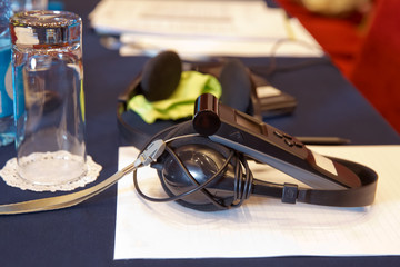 Wireless multy language headphones . Headphones used for simultaneous translation equipment...