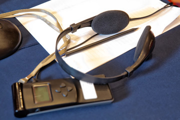 Wireless multy language headphones . Headphones used for simultaneous translation equipment...