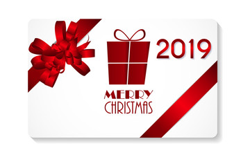 2019 Happy New Year and Merry Christmas Background. Vector Illustration