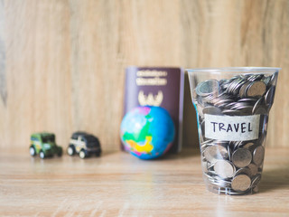 Travel budget concept,Savings for tourism.