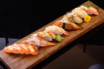 Grilled sushi platter