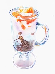 Smoothies with tangerine and oat flakes