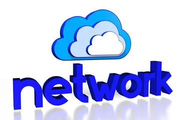 3D network / cloud computing concept