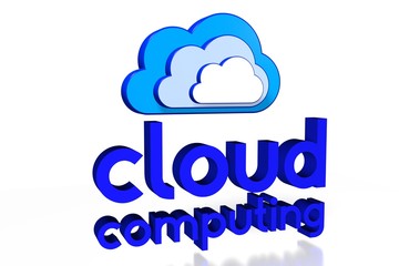 3D cloud computing concept