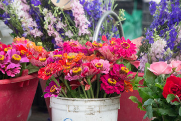 Fototapeta na wymiar Flowers for sale at the market