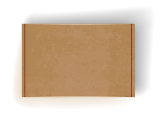 Realistic cardboard box with shadow. On white background.