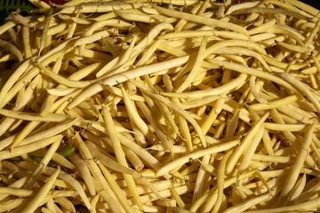 Bohnen Schoten gelb gesund frisch Ernte