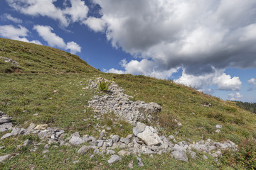 View to Hiking Path to Summit of Hoher Ifen mountain / Austria