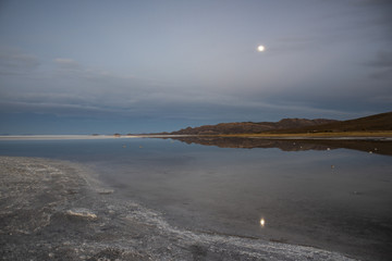 Moon above the Salar the Uyuni