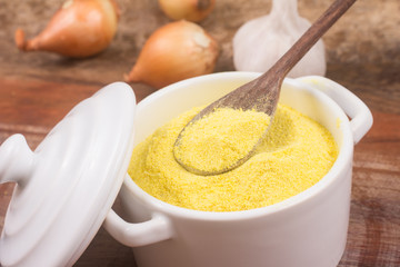 Yellow Manioc Flour in a bowl