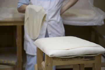 Fototapeta premium Manufacturer of pita bread