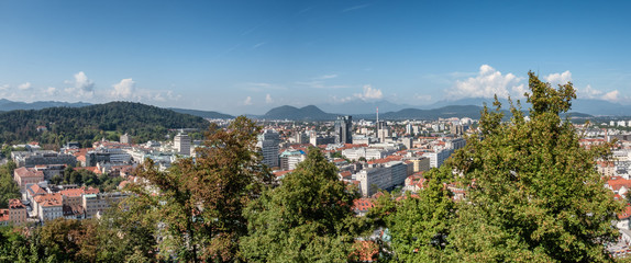 Skyline panorama of Ljubljana the capitol of Slovenia