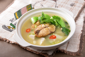 The clear river fish soup bubble rice
