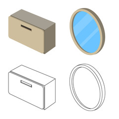 Vector design of bedroom and room logo. Set of bedroom and furniture stock vector illustration.