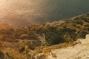 view from the height of the coast and the sea