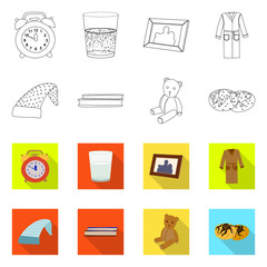 Vector design of dreams and night symbol. Collection of dreams and bedroom stock symbol for web.