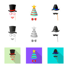 Isolated object of party and birthday logo. Set of party and celebration stock vector illustration.