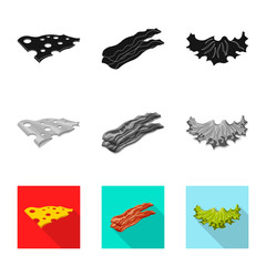 Vector illustration of burger and sandwich logo. Set of burger and slice stock symbol for web.