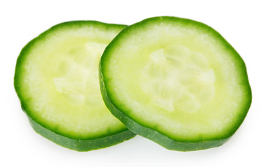Fresh cucumber on white background