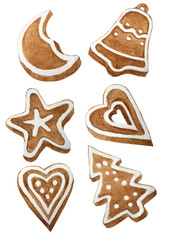 Gingerbread watercolor on a white background	