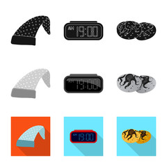 Vector illustration of dreams and night sign. Set of dreams and bedroom vector icon for stock.