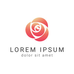 yellow orange triangle rose vector logo design template, petal beauty icon, salon floral abstract sign, vector illustration