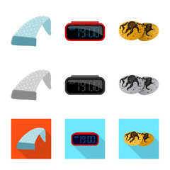 Vector design of dreams and night logo. Set of dreams and bedroom stock symbol for web.