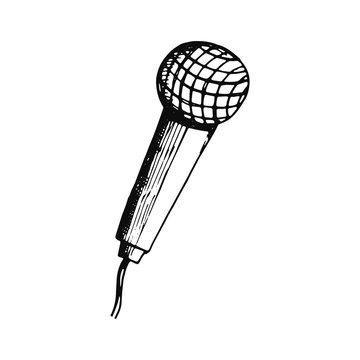 microphone sketch icon. isolated drawing object