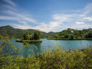 Beautiful Bacina lakes in Dalmatia,Croatia - holiday destination
