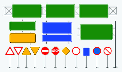 Set of road signs isolated. easy to modify © coolvectormaker