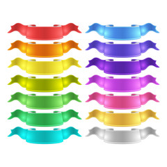 isolated vector colored satin ribbons set