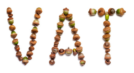 Word barrel out of acorns