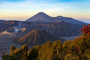 Majestic view of mountains at Bromo Tengger Semeru National Park during sunrise.It is located in East Java, Indonesia,to the east of Malang and to the southeast of Surabaya,the capital of East Java.