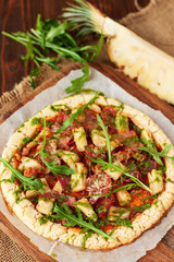 Healthy food, gluten free hawaiian paleo pizza