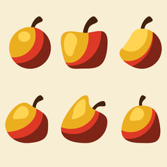 apples set vector illustration