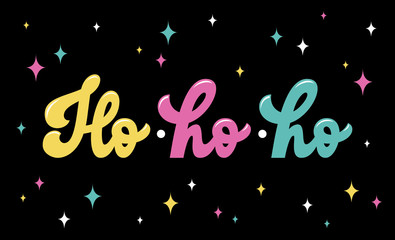 Ho-ho-ho christmas lettering greeting card