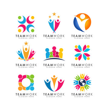 teamwork logo design vector