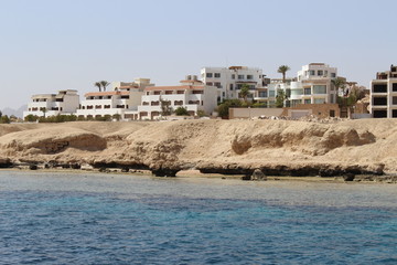 View from the yacht on the coast