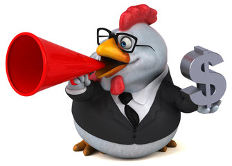 Fun chicken - 3D Illustration