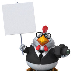 Fun chicken - 3D Illustration