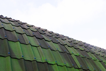 green tile roof for background