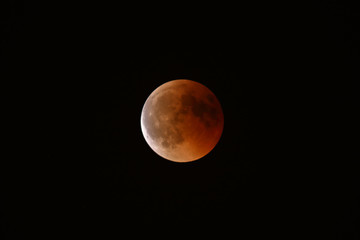Total eclipse of the moon, red moon, blood moon