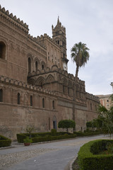 Palermo, Italy - September 07, 2018 : View of Palermo cathedral