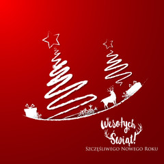 Fototapeta na wymiar Polish Christmas and Happy New Year greeting card