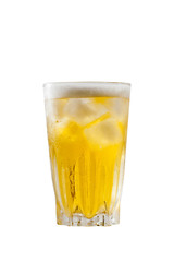 Glass of beer isolated on white background.