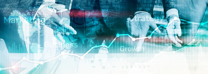 Business abstract background double exposure graph, chart and diagram. World wide map and. Global business and financial trading concept.