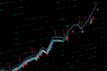 3d rendering, Stock chart with black background