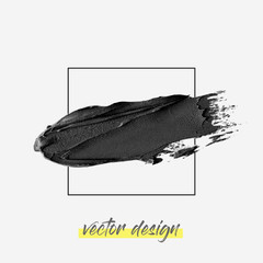 Oil Paint stroke over frame on isolated background vector 